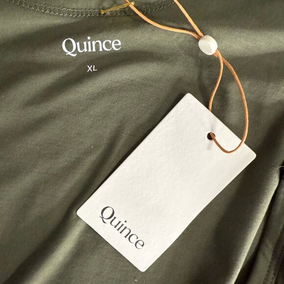 Quince Cotton Modal Double Scoop Neck Tank, Dark Olive, XL - Picture 4 of 6